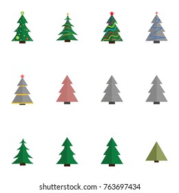 Christmas tree vector illustration collection set
