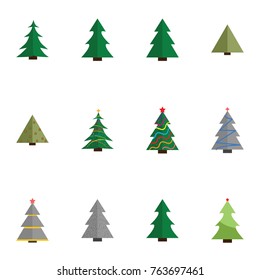 Christmas tree vector illustration collection set