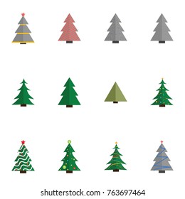 Christmas tree vector illustration collection set