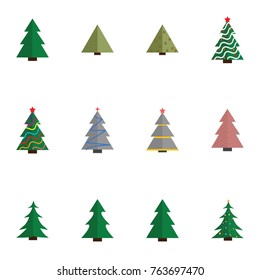 Christmas tree vector illustration collection set