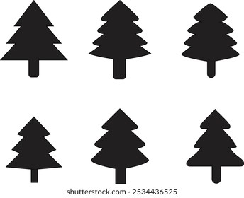 Vetor de árvore de Natal e ilustração Árvore de Natal Vetor colorido e vetor de arte de linha