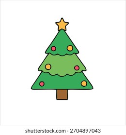 Christmas tree. Vector illustration computer graphic.