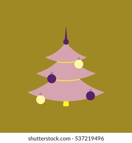 christmas tree Vector illustration christmas tree decorated with balls