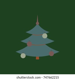 christmas tree Vector illustration christmas tree decorated with balls