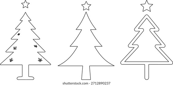 Weihnachtsbaum, Vektorgrafik-Design. Fröhliches Weihnachtsbaum-Logo-Symbol.