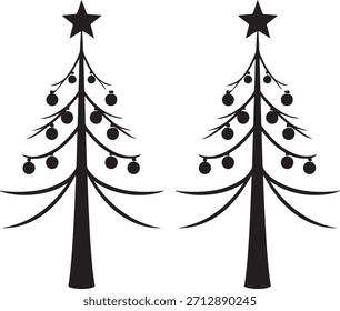 Christmas tree vector illustration design. Merry Christmas tree logo icon.