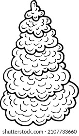Christmas tree. Vector illustration. Doodle illustration for New Year, Christmas.