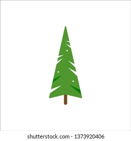 Christmas tree vector illustration in flat style isolated on white background. Congratulation card template, flat icon for apps and websites.