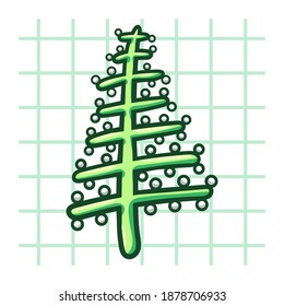 Christmas tree vector illustration. Flat illustration on isolated background. Winter vibes. Holiday.