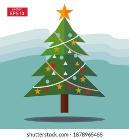 
christmas tree vector illustration. with a flat design style. vector icon