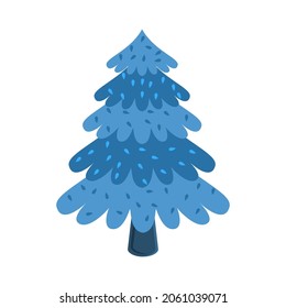 Ilustración vectorial de árbol de Navidad en estilo plano. Árbol estilizado aislado en un fondo blanco.