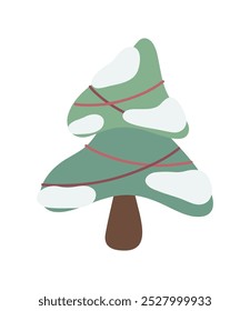 Árvore de Natal. Ilustração vetorial em estilo plano.