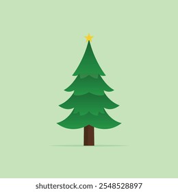 Christmas tree. Vector illustration in flat design style.