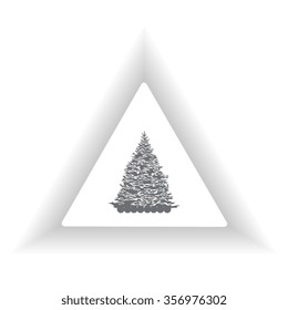 Christmas tree vector illustration. Flat design style