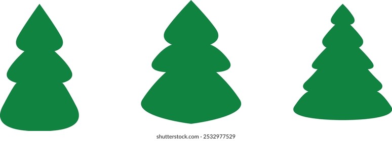 Christmas tree vector illustration green colure on white background   