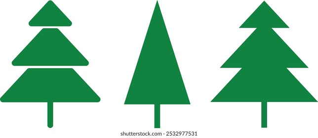 Christmas tree vector illustration green colure on white background   