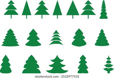 Christmas tree vector illustration green colure on white background   