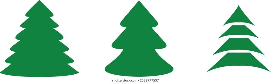 Christmas tree vector illustration green colure on white background   