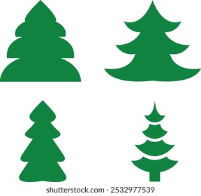 Christmas tree vector illustration green colure on white background   