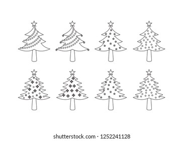 Christmas Tree Vector Illustration Icon Design