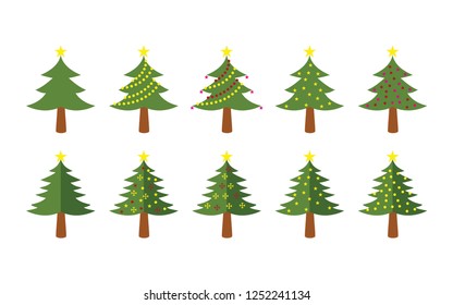 Christmas Tree Vector Illustration Icon Design