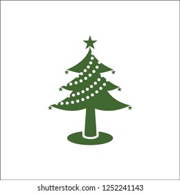Christmas Tree Vector Illustration Icon Design