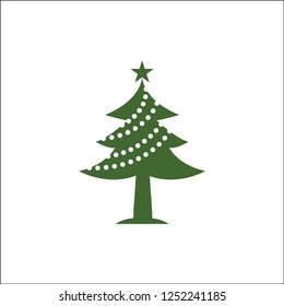 Christmas Tree Vector Illustration Icon Design