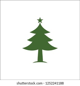 Christmas Tree Vector Illustration Icon Design