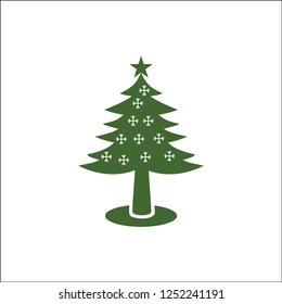 Christmas Tree Vector Illustration Icon Design