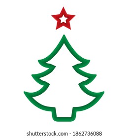 Christmas Tree Vector Illustration. Christmas Tree Isolated On White Background