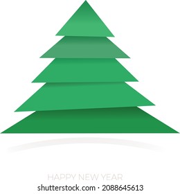 Ilustración vectorial de árbol de Navidad aislada en fondo beige. Símbolo de Navidad y Año Nuevo. Maqueta para la tarjeta de saludo, minimalismo