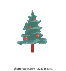 Christmas tree vector. illustration of a christmas tree with light bulbs. Christmas tree
