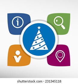 Christmas tree. Vector illustration. Modern Flat style 