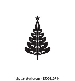Christmas tree, vector illustration. Christmas and New Year. linear graphics. simple drawing.