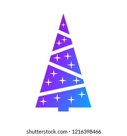 Christmas tree vector illustration on white background