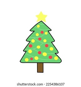 christmas tree vector illustration on white background