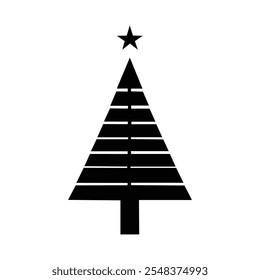 A Christmas tree vector illustration on white background