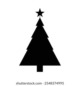 Una Ilustración vectorial de árbol de Navidad sobre fondo blanco