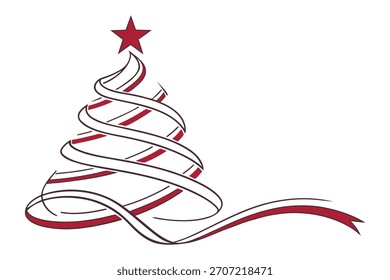 Ilustración vectorial del árbol de Navidad sobre fondo blanco 