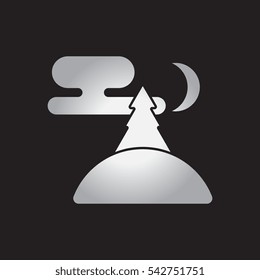 christmas tree Vector illustration christmas tree on hill
