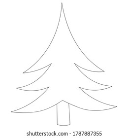 Árbol. Ilustración vectorial. Esquema sobre un fondo blanco aislado. Esbozo blanco-negro.    
