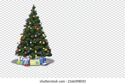Ilustración vectorial de árbol de Navidad para afiches, pancartas y etiquetas