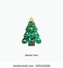 Ilustración vectorial de árbol de Navidad. Calidad premium.