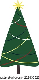 Ilustración vectorial de árbol de Navidad, verde rico sobre fondo blanco