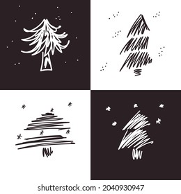  Weihnachtsbaum-Vektorgrafik-Set