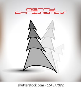Christmas tree vector illustration with shiny color background. 
