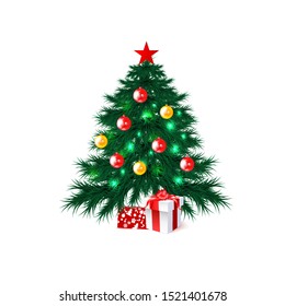 Christmas tree. Vector illustration. Smart.