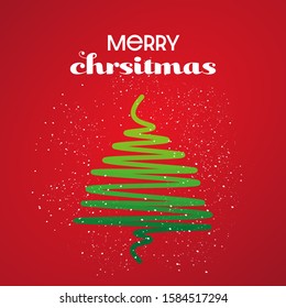 Christmas tree vector illustration with typography.