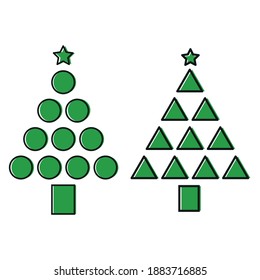 Weihnachtsbaum, Vektorgrafik. Weißer Hintergrund. Shape-Konzept