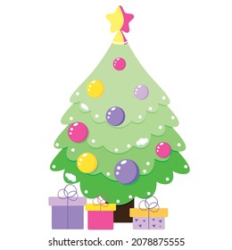 Weihnachtsbaum, Vektorgrafik, Winterurlaubsdekoration